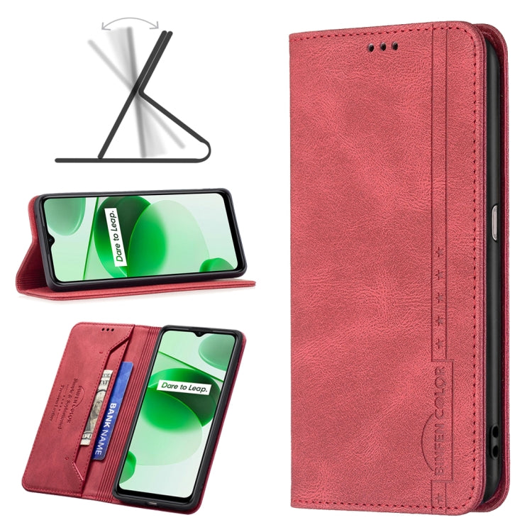 For OPPO Realme C35 Magnetic RFID Blocking Anti-Theft Leather Phone Case