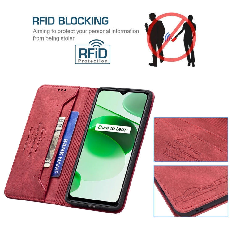 For OPPO Realme C35 Magnetic RFID Blocking Anti-Theft Leather Phone Case