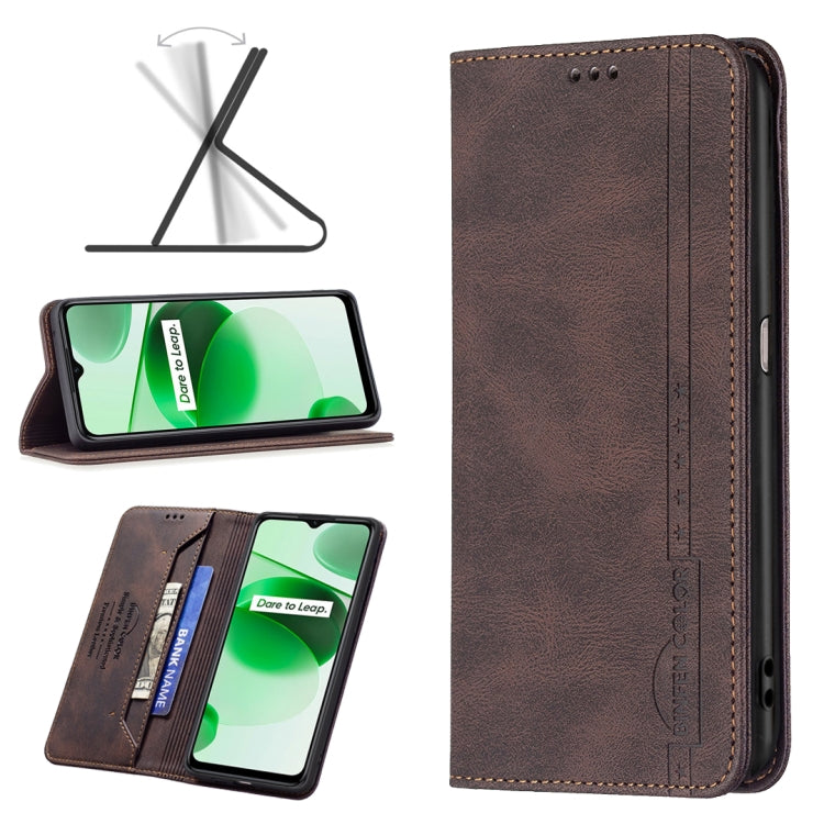 For OPPO Realme C35 Magnetic RFID Blocking Anti-Theft Leather Phone Case