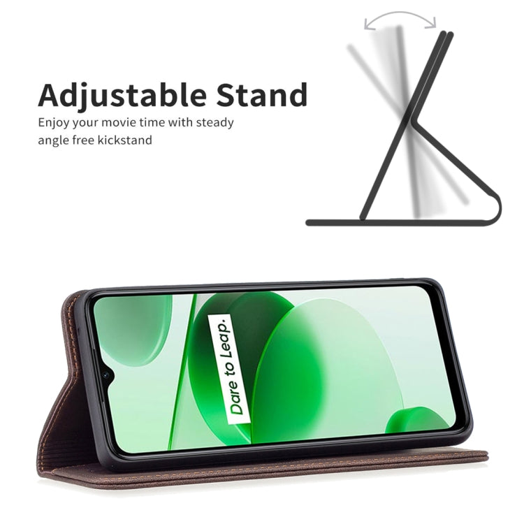 For OPPO Realme C35 Magnetic RFID Blocking Anti-Theft Leather Phone Case