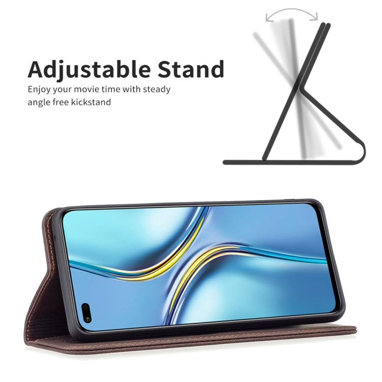 For Honor X20 Magnetic RFID Blocking Anti-Theft Leather Phone Case