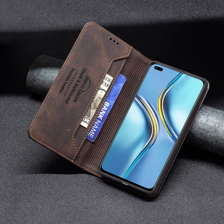 For Honor X20 Magnetic RFID Blocking Anti-Theft Leather Phone Case