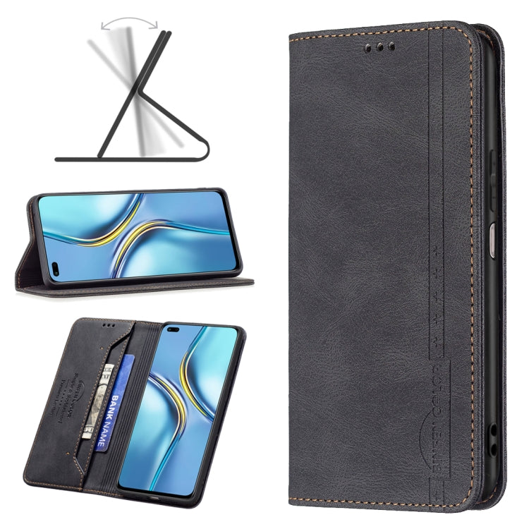For Honor X20 Magnetic RFID Blocking Anti-Theft Leather Phone Case
