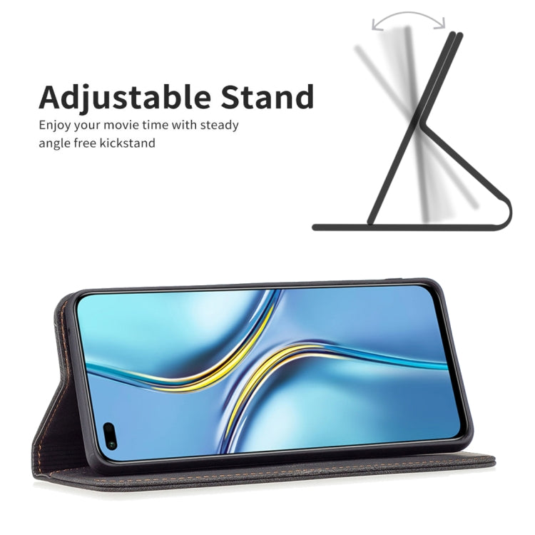 For Honor X20 Magnetic RFID Blocking Anti-Theft Leather Phone Case