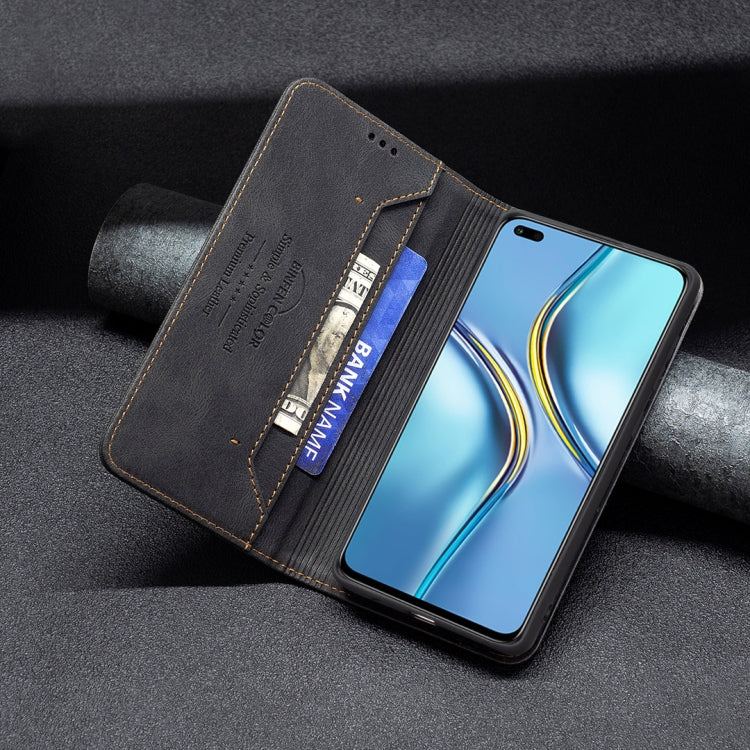For Honor X20 Magnetic RFID Blocking Anti-Theft Leather Phone Case
