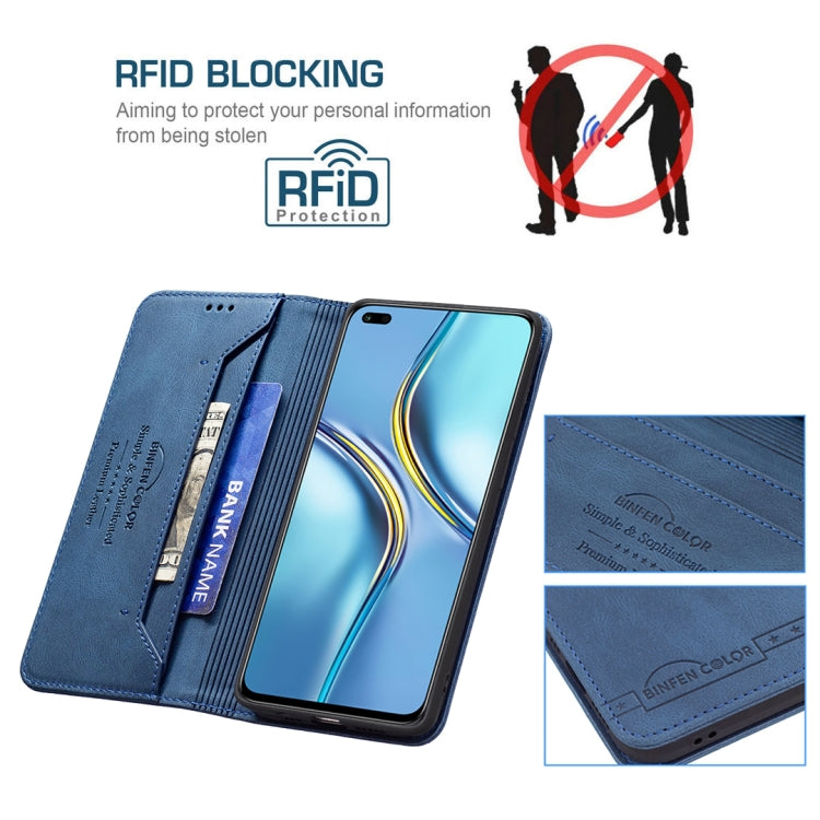 For Honor X20 Magnetic RFID Blocking Anti-Theft Leather Phone Case