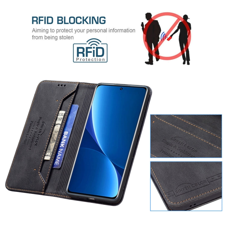 For Xiaomi 12 Pro Magnetic RFID Blocking Anti-Theft Leather Phone Case