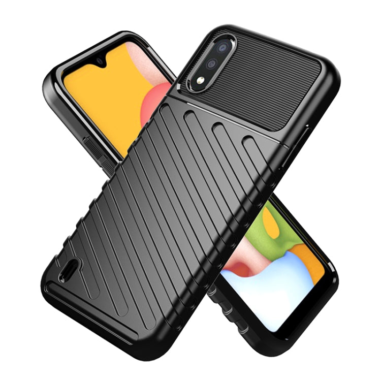 For Galaxy A01 Thunderbolt Shockproof TPU Soft Case(Black)
