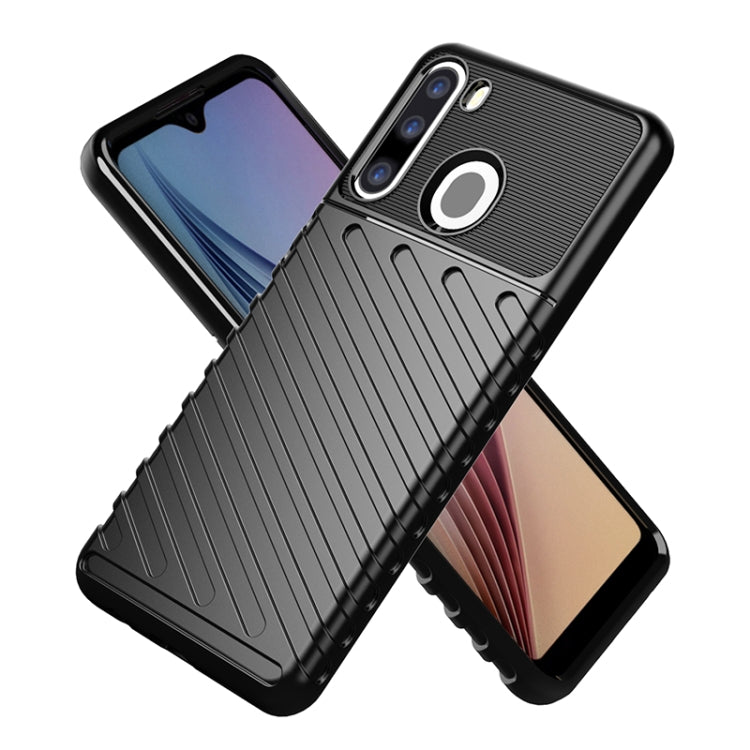 For Galaxy A21 Thunderbolt Shockproof TPU Soft Case(Black)