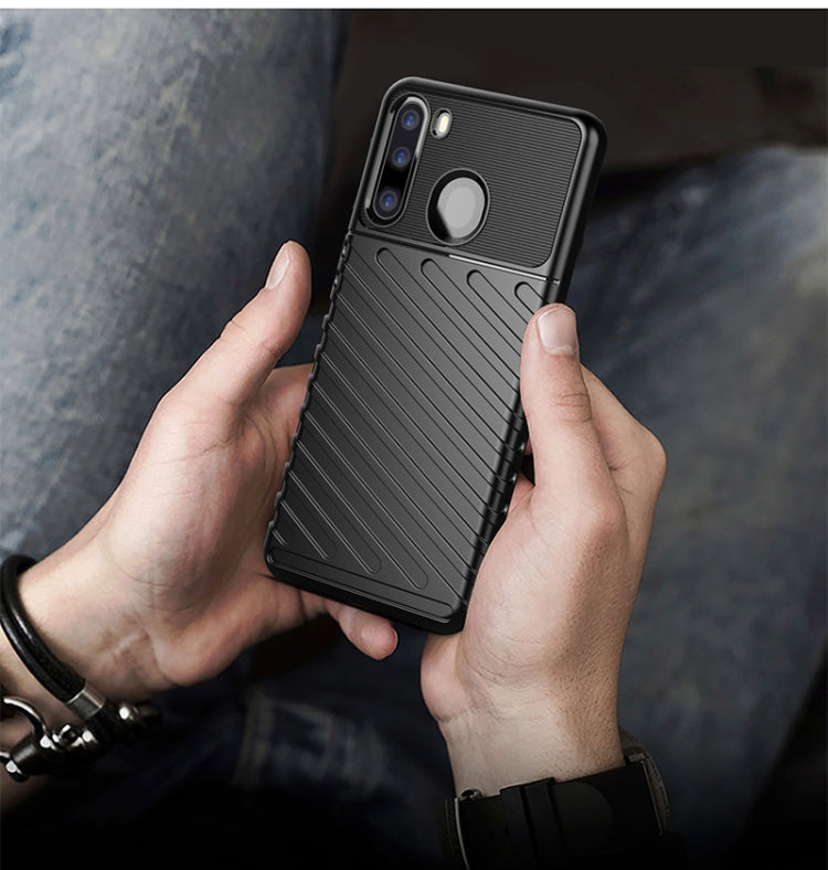 For Galaxy A21 Thunderbolt Shockproof TPU Soft Case(Black)
