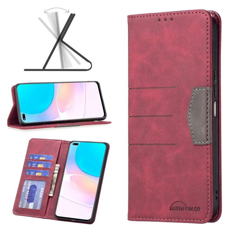 For Honor 50 Lite / Huawei nova 8i Magnetic Splicing Leather Phone Case