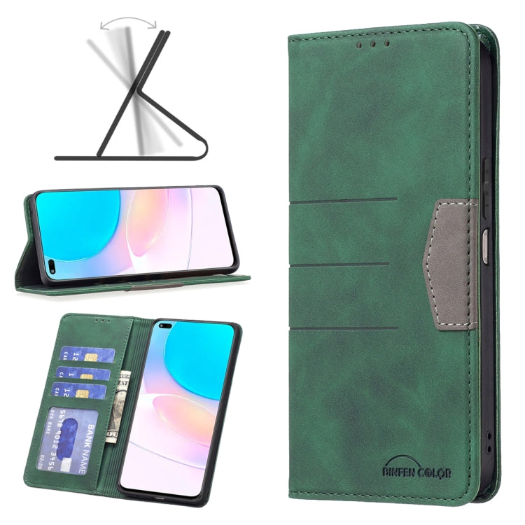 For Honor 50 Lite / Huawei nova 8i Magnetic Splicing Leather Phone Case