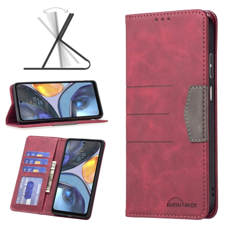 For Motorola Moto G22 Magnetic Splicing Leather Phone Case
