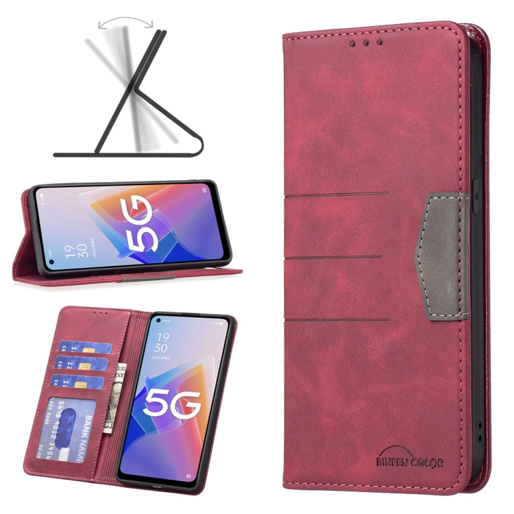 For OPPO A96 5G Magnetic Splicing Leather Phone Case