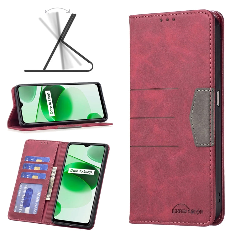 For OPPO Realme C35 Magnetic Splicing Leather Phone Case