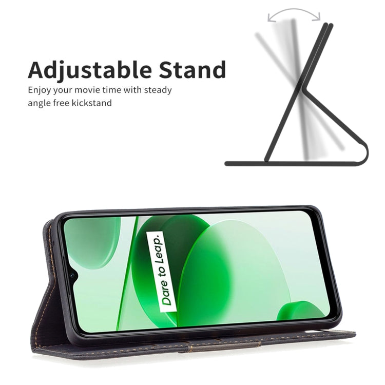 For OPPO Realme C35 Magnetic Splicing Leather Phone Case