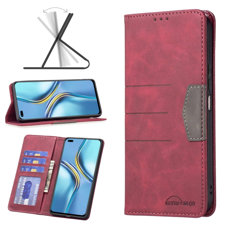For Honor X20 Magnetic Splicing Leather Phone Case