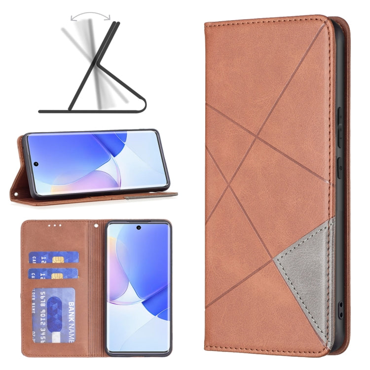 For Honor 50 / Huawei nova 9 Prismatic Invisible Magnetic Leather Phone Case