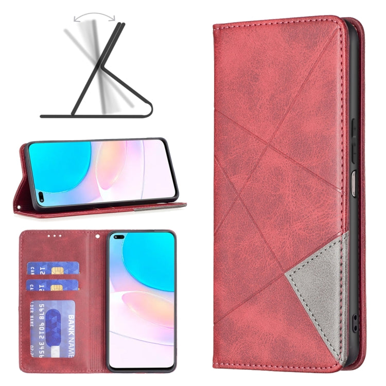 For Honor 50 Lite / Huawei nova 8i Prismatic Invisible Magnetic Leather Phone Case