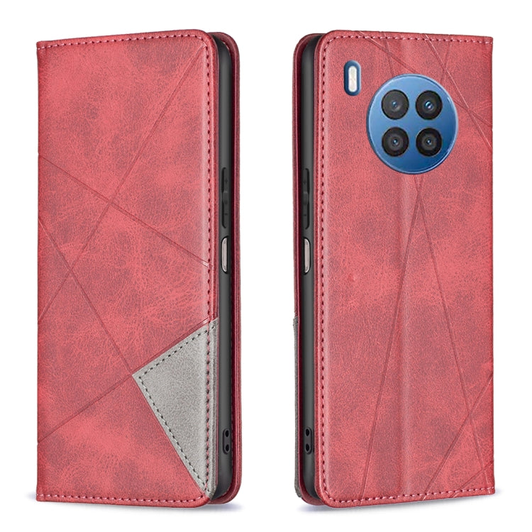 For Honor 50 Lite / Huawei nova 8i Prismatic Invisible Magnetic Leather Phone Case