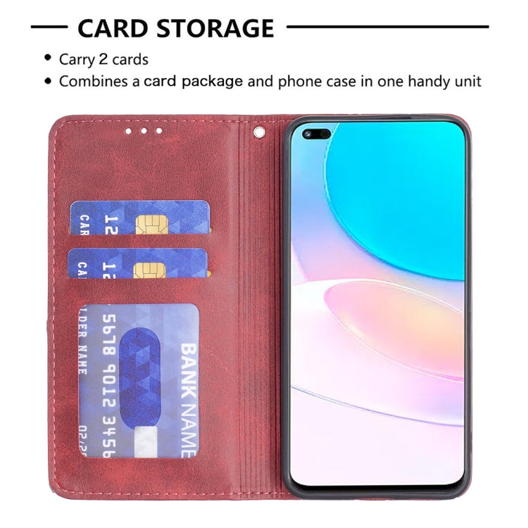 For Honor 50 Lite / Huawei nova 8i Prismatic Invisible Magnetic Leather Phone Case