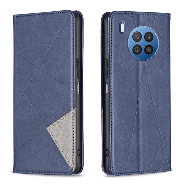 For Honor 50 Lite / Huawei nova 8i Prismatic Invisible Magnetic Leather Phone Case