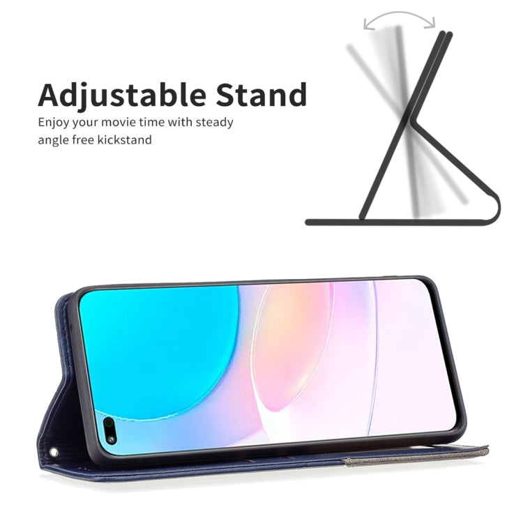 For Honor 50 Lite / Huawei nova 8i Prismatic Invisible Magnetic Leather Phone Case