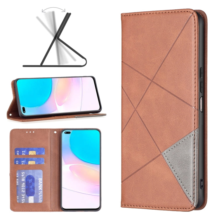 For Honor 50 Lite / Huawei nova 8i Prismatic Invisible Magnetic Leather Phone Case