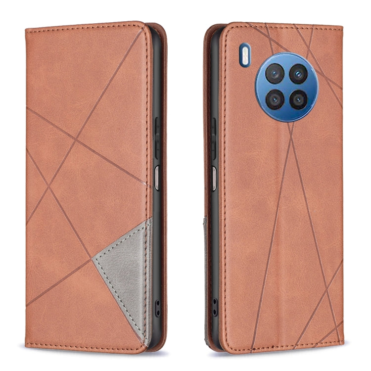For Honor 50 Lite / Huawei nova 8i Prismatic Invisible Magnetic Leather Phone Case