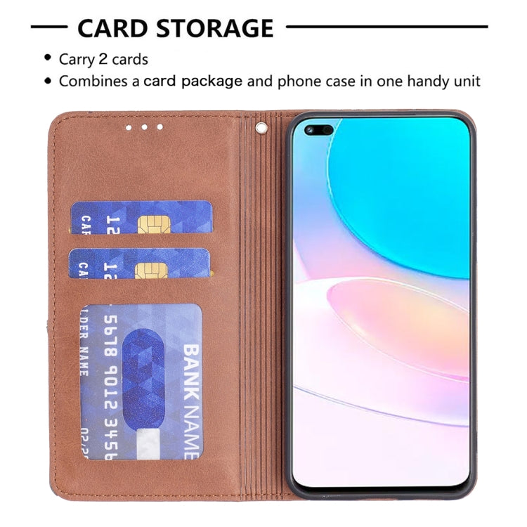 For Honor 50 Lite / Huawei nova 8i Prismatic Invisible Magnetic Leather Phone Case