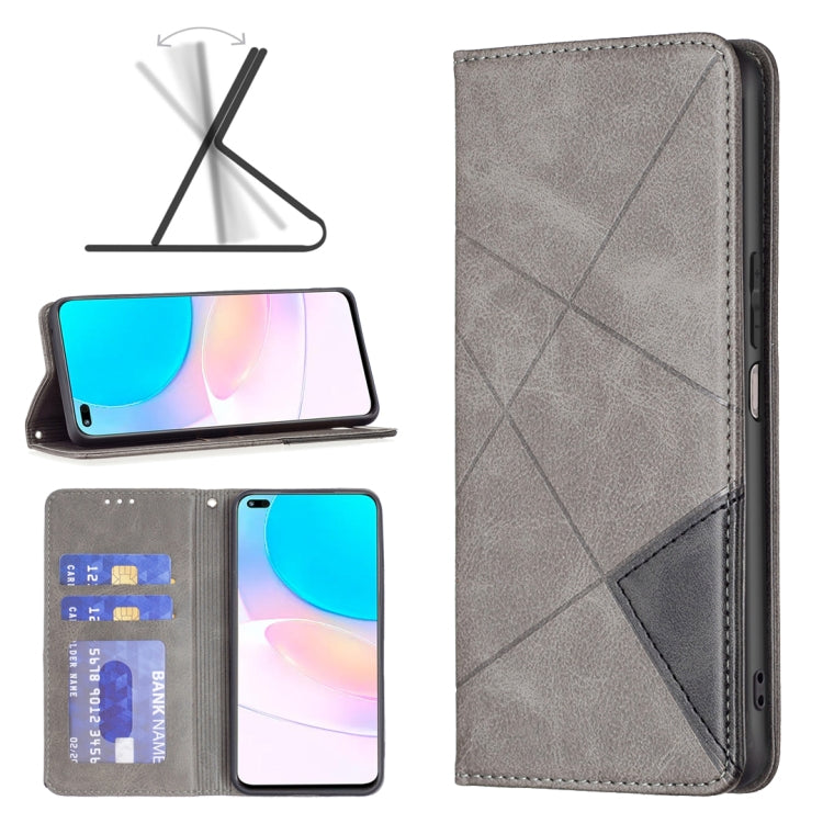 For Honor 50 Lite / Huawei nova 8i Prismatic Invisible Magnetic Leather Phone Case