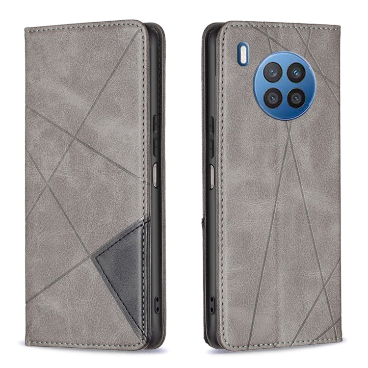 For Honor 50 Lite / Huawei nova 8i Prismatic Invisible Magnetic Leather Phone Case