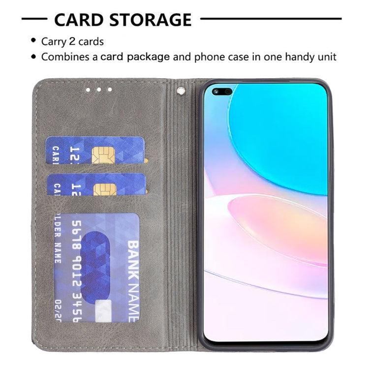 For Honor 50 Lite / Huawei nova 8i Prismatic Invisible Magnetic Leather Phone Case
