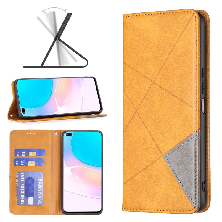 For Honor 50 Lite / Huawei nova 8i Prismatic Invisible Magnetic Leather Phone Case