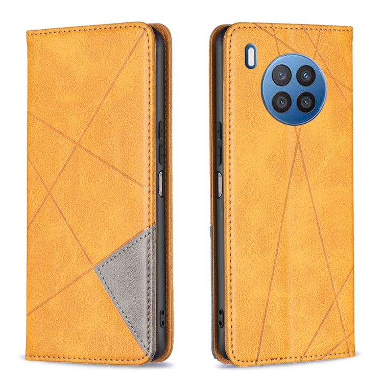 For Honor 50 Lite / Huawei nova 8i Prismatic Invisible Magnetic Leather Phone Case