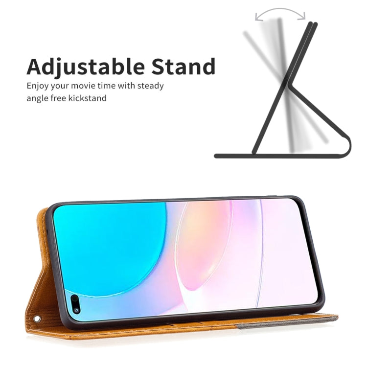 For Honor 50 Lite / Huawei nova 8i Prismatic Invisible Magnetic Leather Phone Case