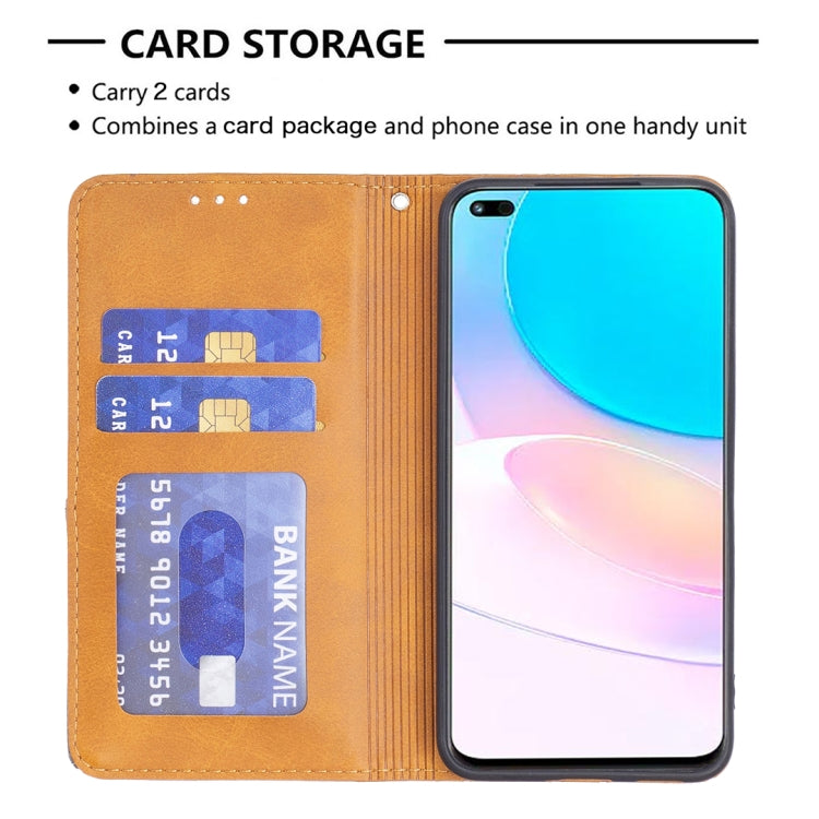 For Honor 50 Lite / Huawei nova 8i Prismatic Invisible Magnetic Leather Phone Case