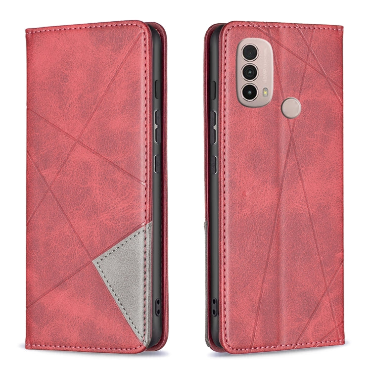 For Motorola Moto E40 / E30 Prismatic Invisible Magnetic Leather Phone Case