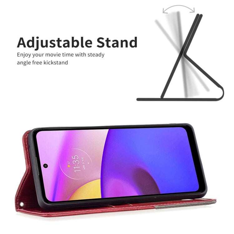 For Motorola Moto E40 / E30 Prismatic Invisible Magnetic Leather Phone Case