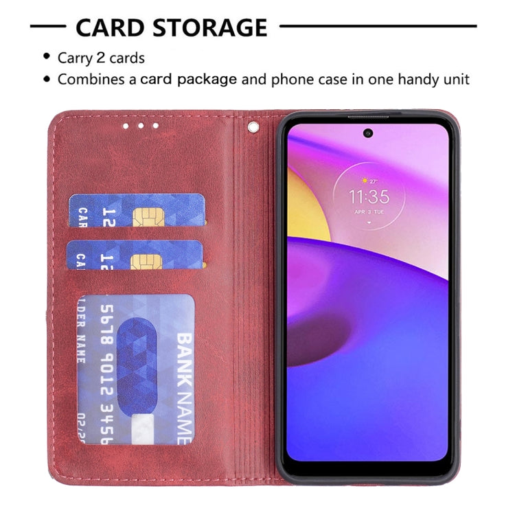 For Motorola Moto E40 / E30 Prismatic Invisible Magnetic Leather Phone Case