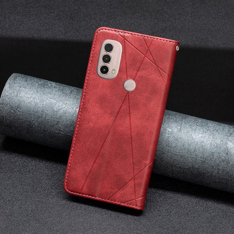 For Motorola Moto E40 / E30 Prismatic Invisible Magnetic Leather Phone Case