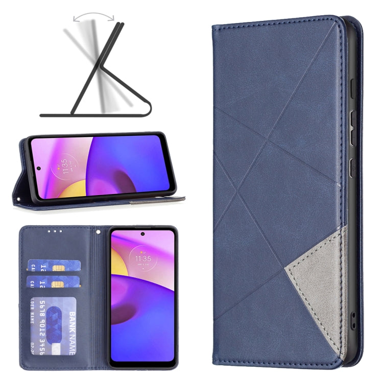 For Motorola Moto E40 / E30 Prismatic Invisible Magnetic Leather Phone Case
