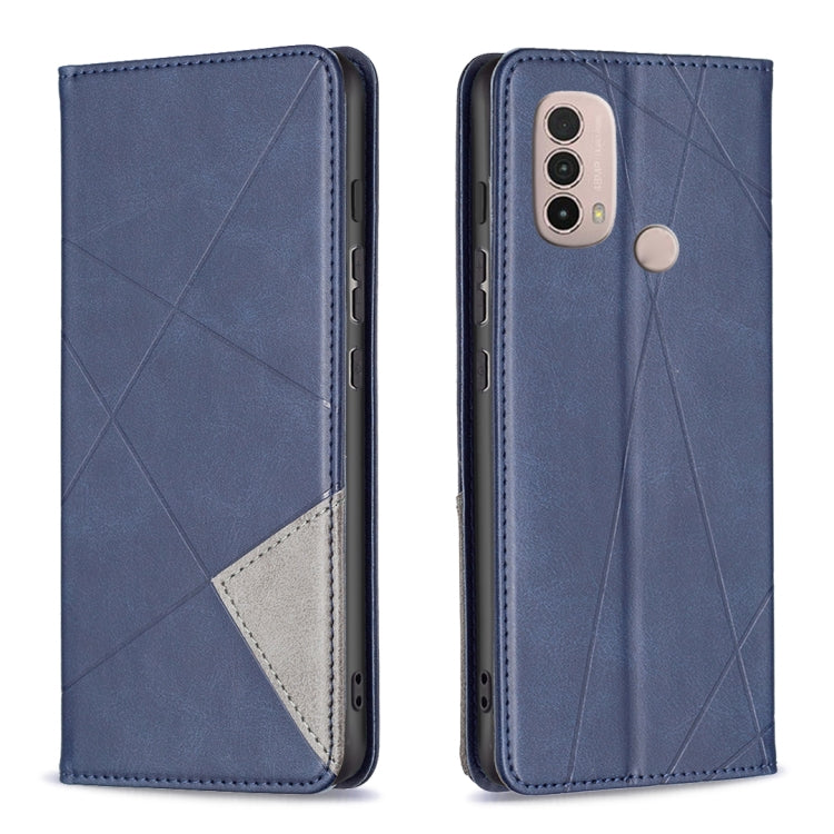For Motorola Moto E40 / E30 Prismatic Invisible Magnetic Leather Phone Case