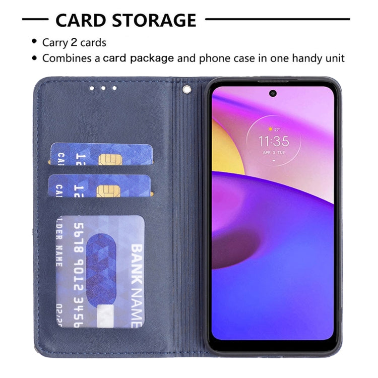 For Motorola Moto E40 / E30 Prismatic Invisible Magnetic Leather Phone Case