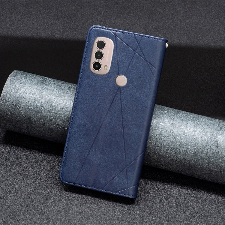 For Motorola Moto E40 / E30 Prismatic Invisible Magnetic Leather Phone Case