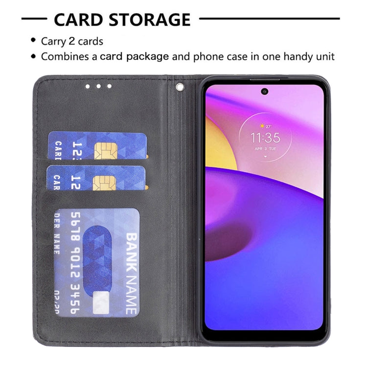 For Motorola Moto E40 / E30 Prismatic Invisible Magnetic Leather Phone Case