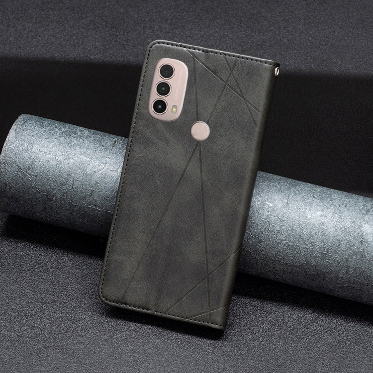 For Motorola Moto E40 / E30 Prismatic Invisible Magnetic Leather Phone Case