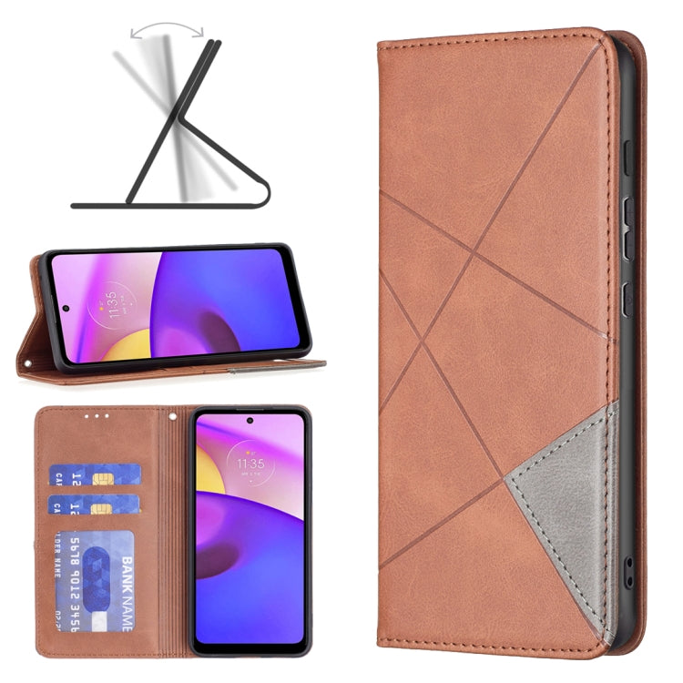 For Motorola Moto E40 / E30 Prismatic Invisible Magnetic Leather Phone Case