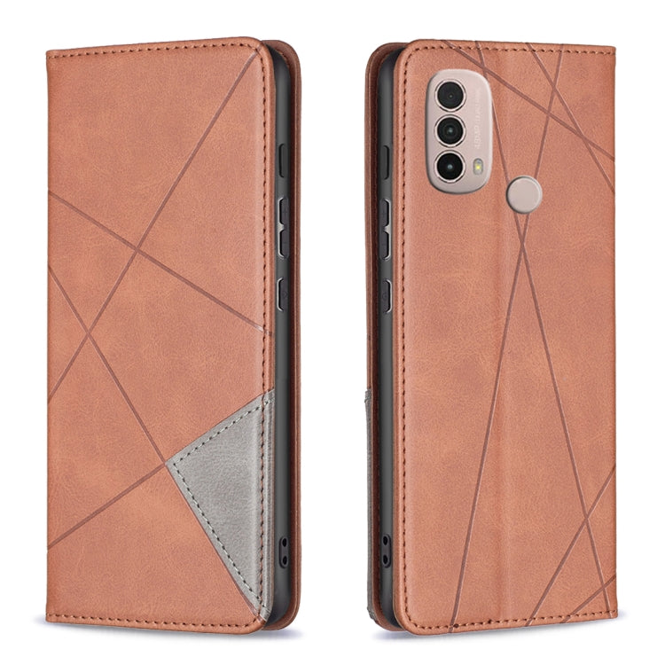 For Motorola Moto E40 / E30 Prismatic Invisible Magnetic Leather Phone Case