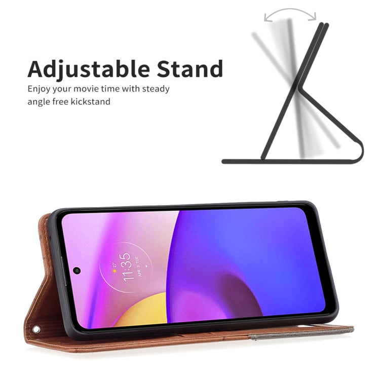For Motorola Moto E40 / E30 Prismatic Invisible Magnetic Leather Phone Case